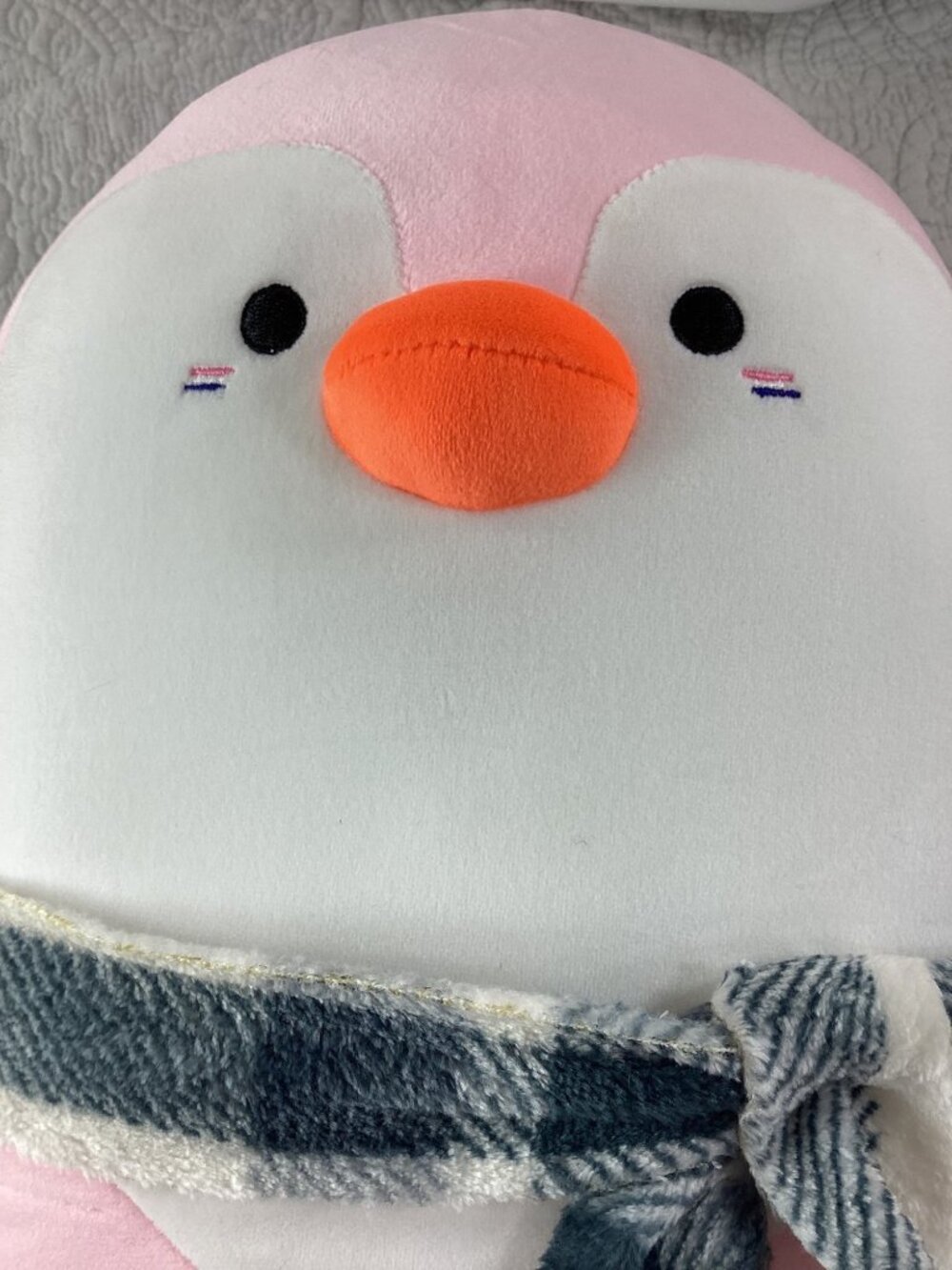 HugHug Pink Penguin Plushie With Scarf - Soft Cuddly Stuffed Toy Animal*NIP